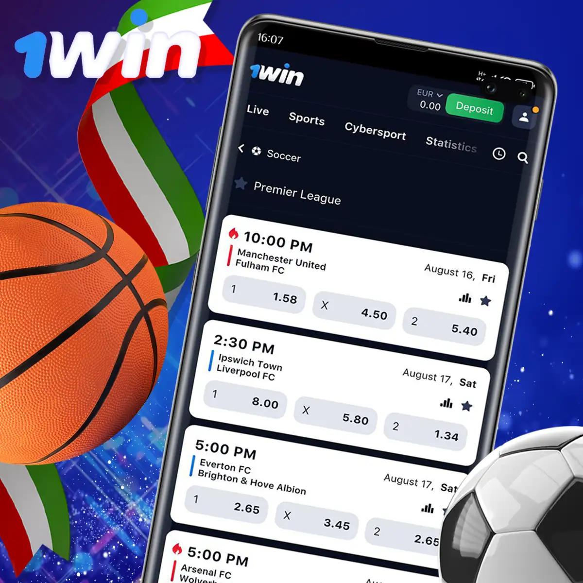 Tipi di scommesse nell'app 1Win