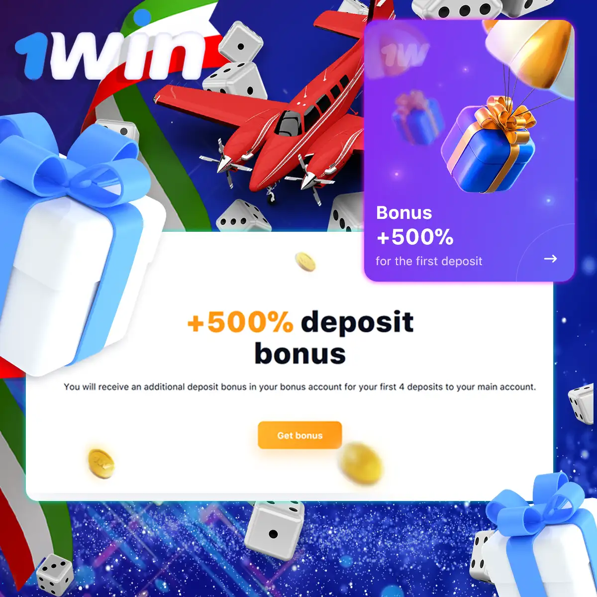 1 Win Casino Bonus: 500% fino a €1150