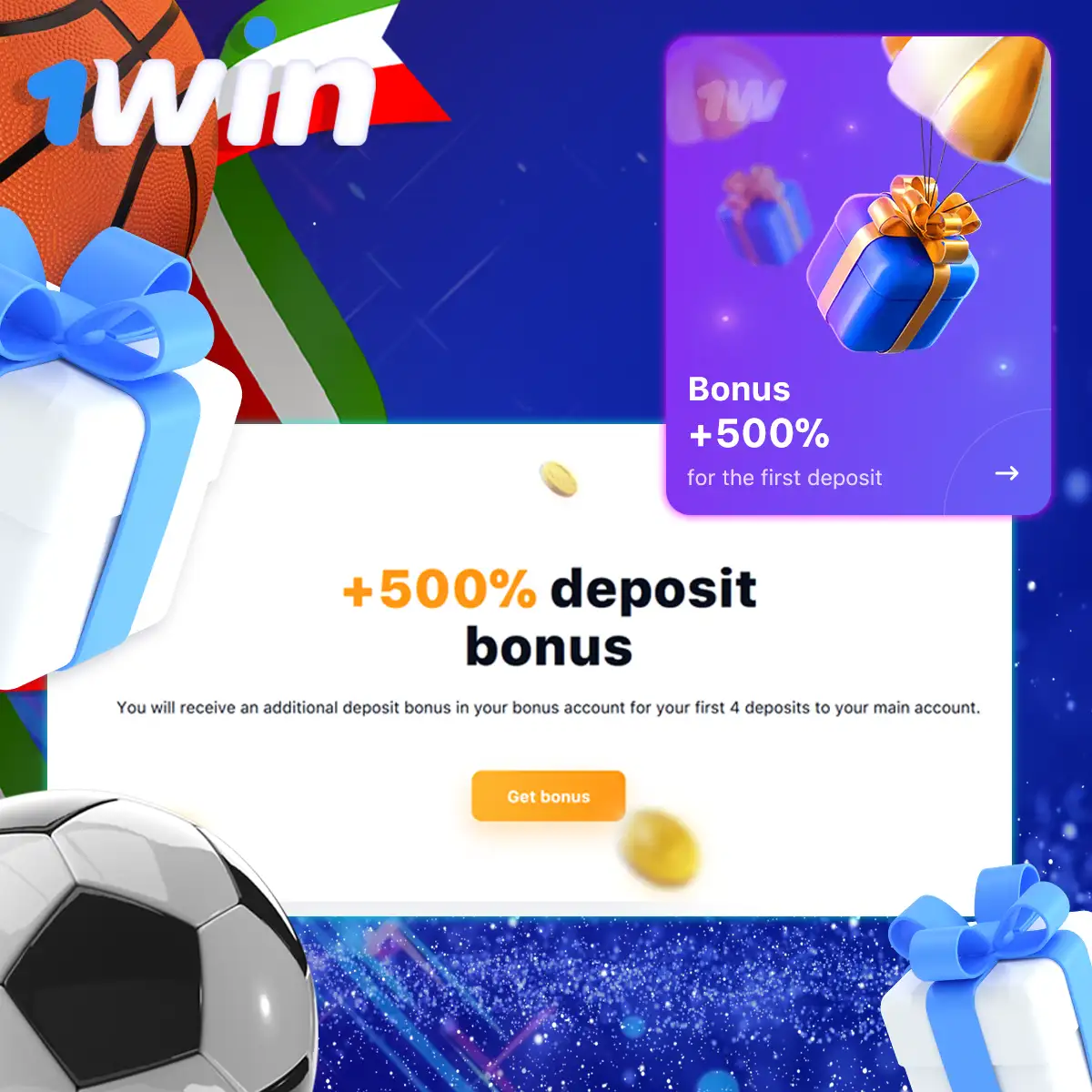 1 Win Sports Betting Bonus: 500% fino a €1150