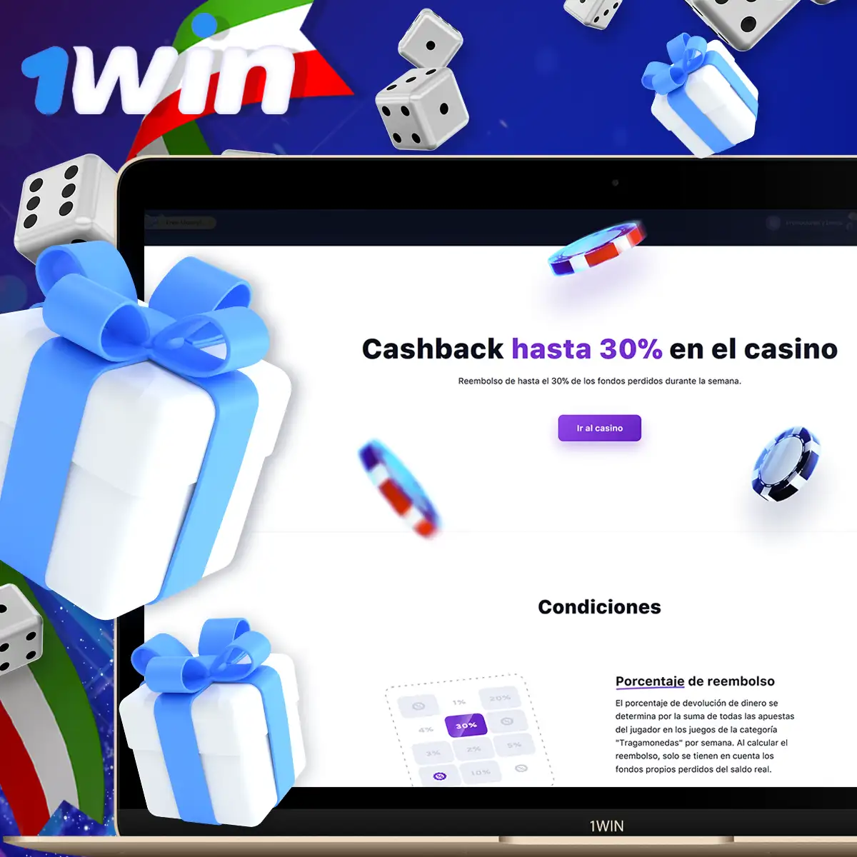 Cashback fino al 30% al Casinò 1Win